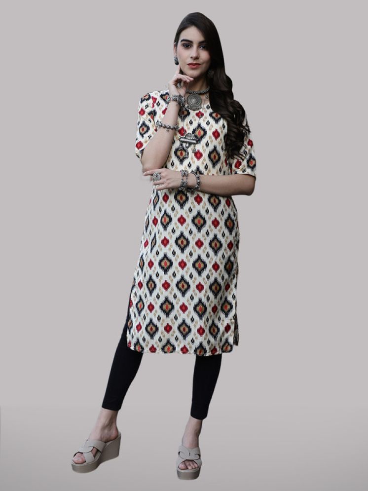     			1 Stop Fashion Pack of 1 Crepe Printed Straight Women's Kurti - ( White )