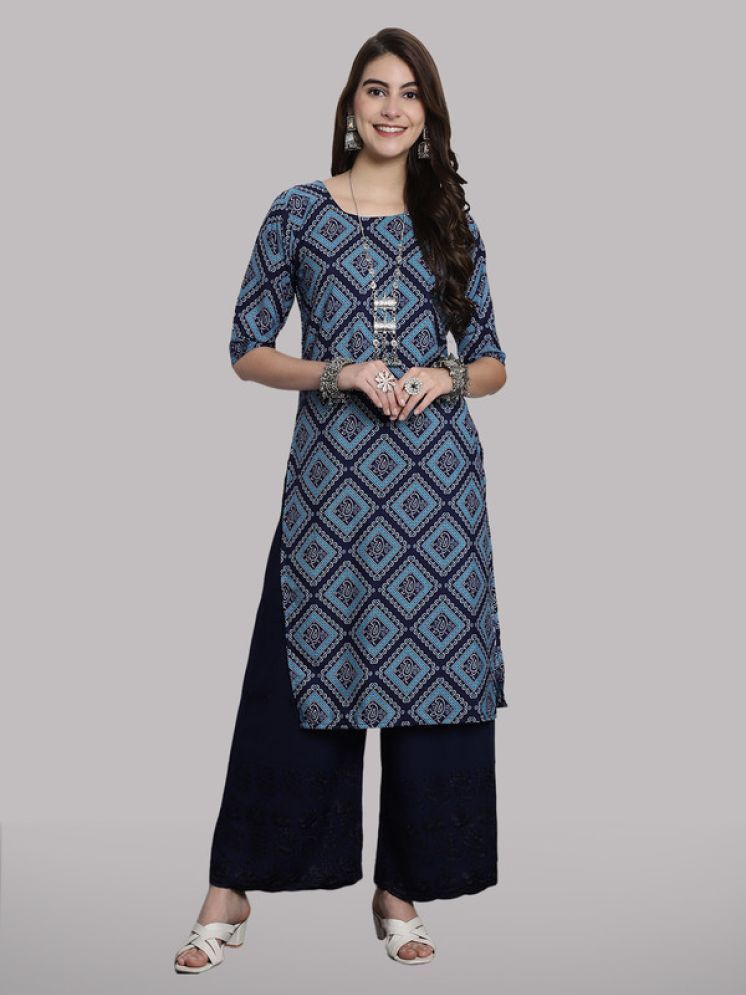     			1 Stop Fashion Pack of 1 Crepe Printed Straight Women's Kurti - ( Turquoise )