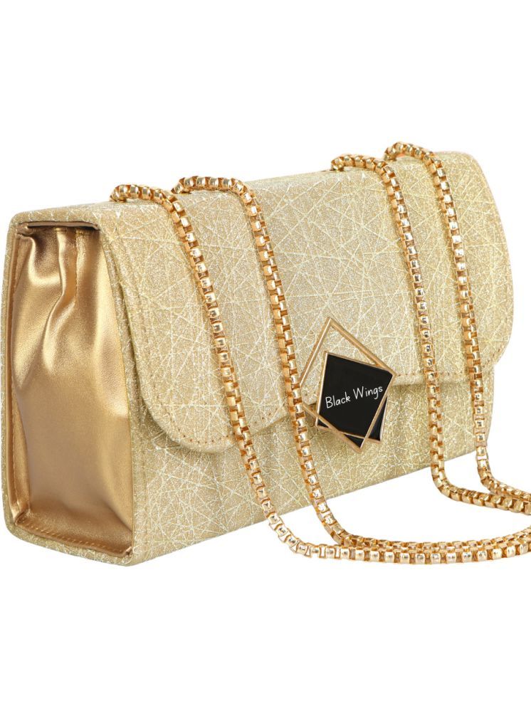     			BLACK WINGS Sling Bag PU Set of 1 ( Gold )