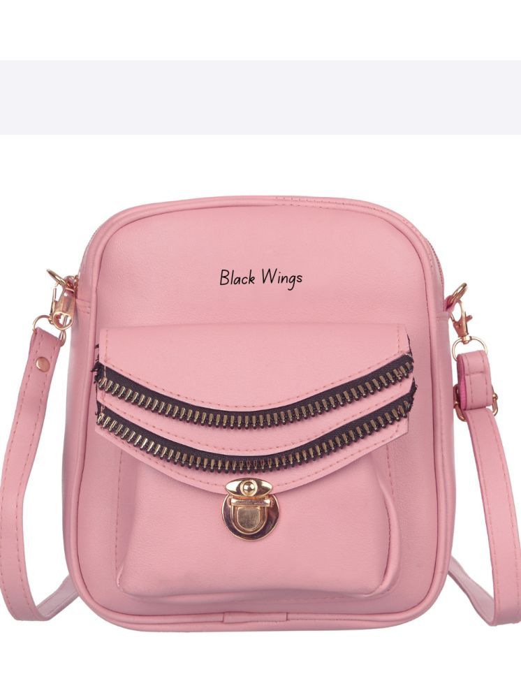     			BLACK WINGS Sling Bag PU Set of 1 ( Pink )