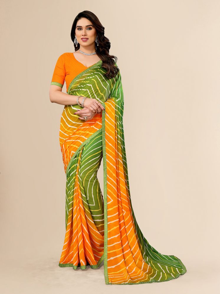     			Kashvi Sarees Pack of 1 Georgette Printed Saree With Blouse Piece ( Orange )