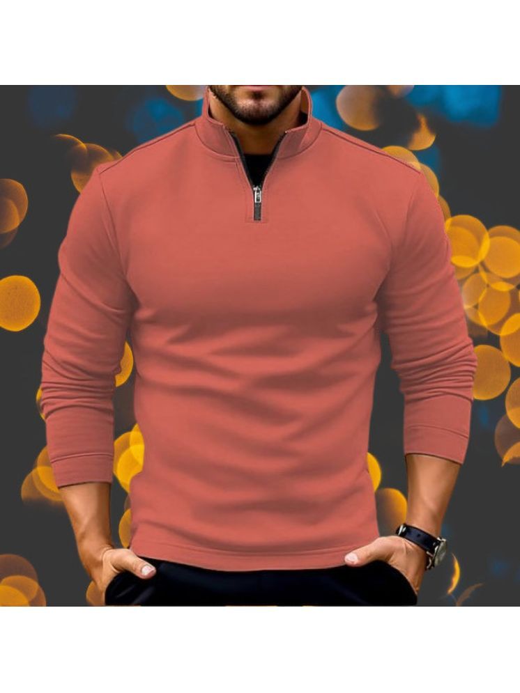     			Lecowar Fleece High Neck Men's Sweatshirt - Peach ( Pack of 1 )