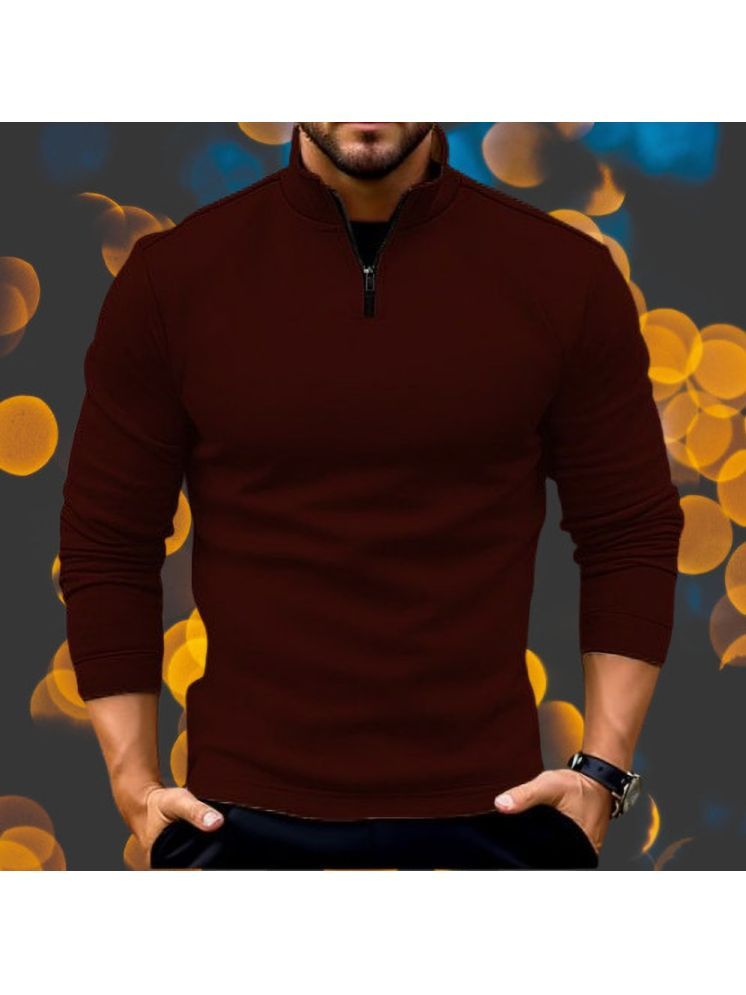     			Lecowar Fleece High Neck Men's Sweatshirt - Maroon ( Pack of 1 )