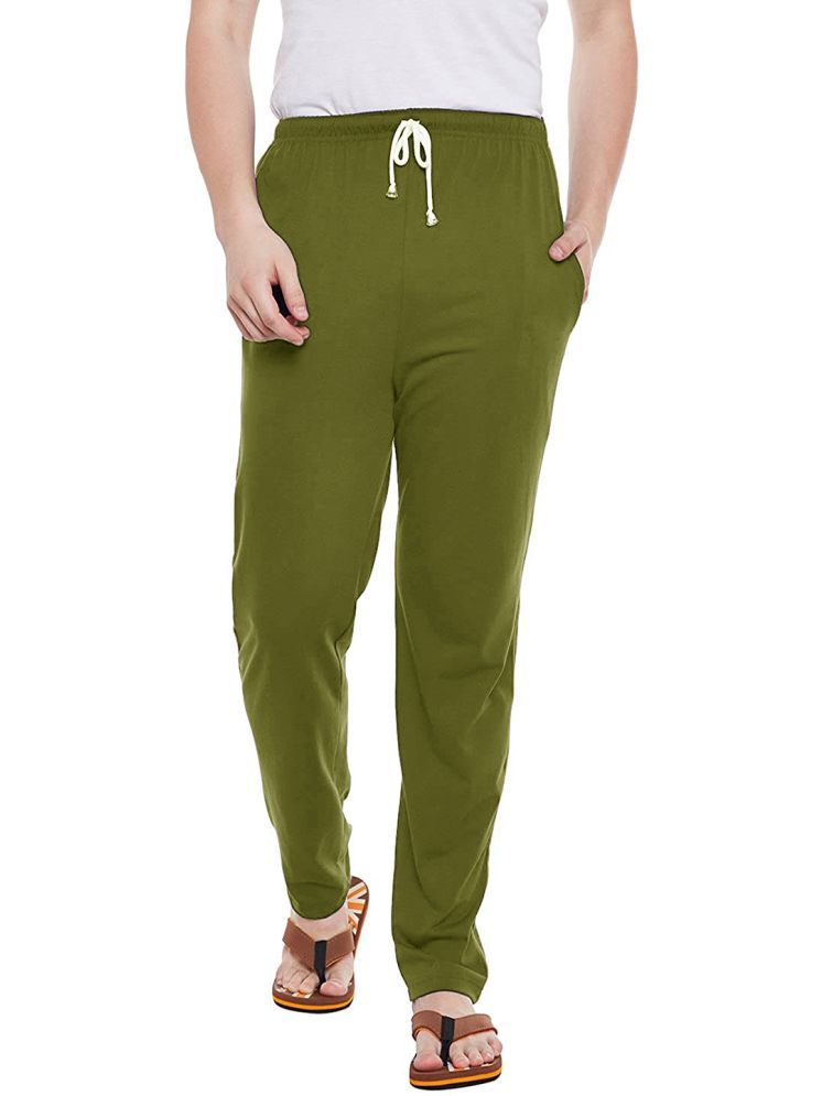     			Stylcozy Olive Green Cotton Blend Men's Trackpants ( Pack of 1 )