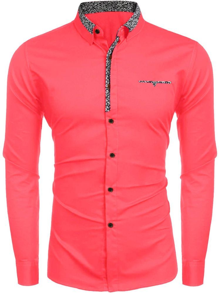     			VERTUSY Cotton Blend Regular Fit Solids Full Sleeves Men's Casual Shirt - Pink ( Pack of 1 )