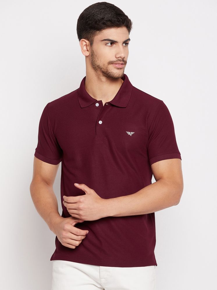     			XYRIS Pack of 1 Cotton Blend Regular Fit Solid Half Sleeves Men's Polo T Shirt ( Maroon )