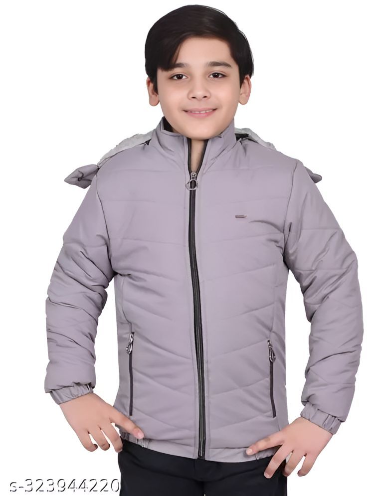     			plusperfaction Boys Polyester Quilted & Bomber Jacket ( Grey , Pack of 1 )