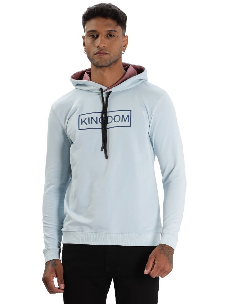     			COLOR HUNT Cotton Blend Hooded Men's Sweatshirt - Light Blue ( Pack of 1 )