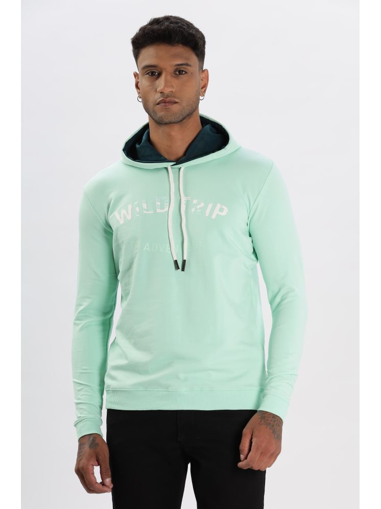     			COLOR HUNT Cotton Blend Hooded Men's Sweatshirt - Mint Green ( Pack of 1 )