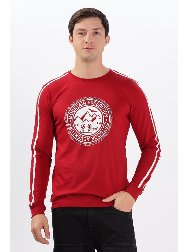     			COLOR HUNT Cotton Blend Round Neck Men's Sweatshirt - Red ( Pack of 1 )