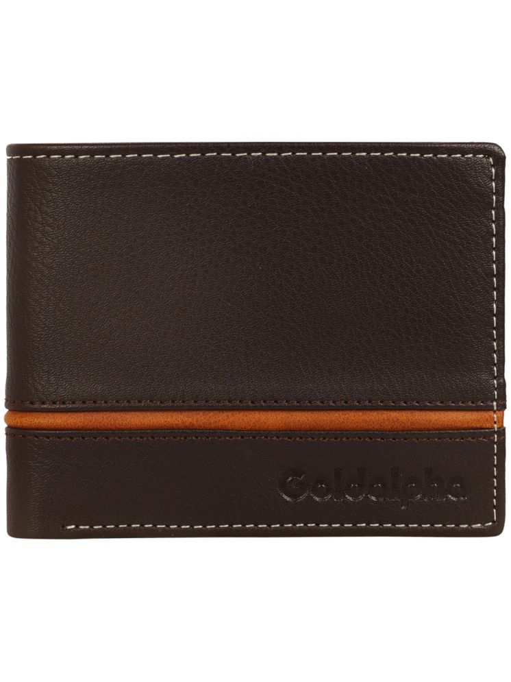     			Goldalpha Brown Faux Leather Men's Two Fold Wallet ( Pack of 1 )