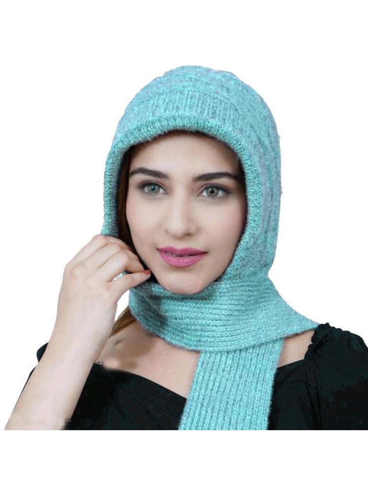     			HeteShe Blue Woollen Women's Headwrap ( Pack of 1 )