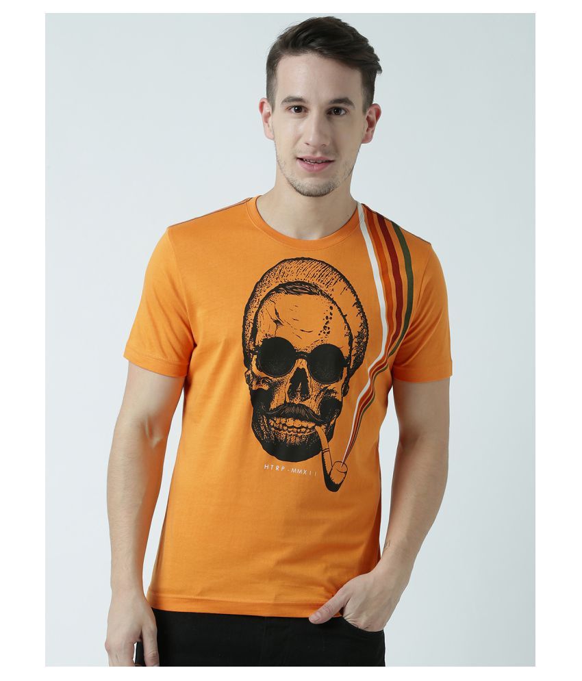     			Huetrap Pack of 1 Cotton Regular Fit Men's T-Shirt ( Orange )