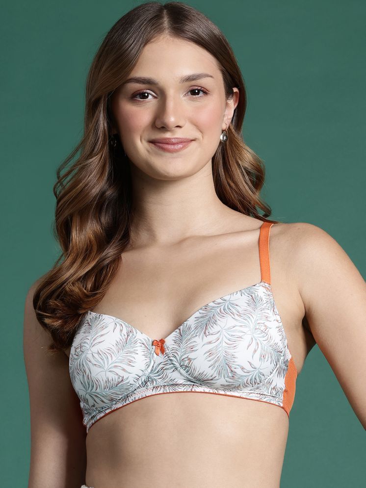     			Leading Lady Pack of 1 Nylon Lightly Padded Everyday Bra For Women ( Orange )