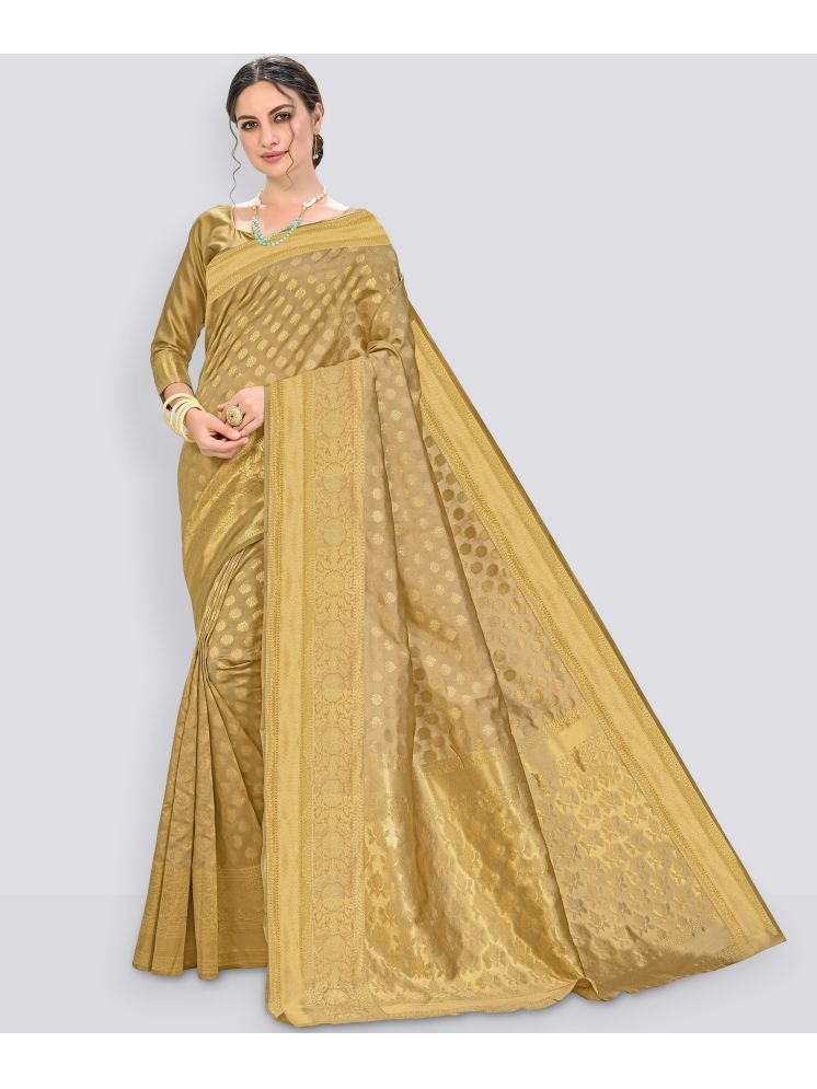     			Sariya Pack of 1 Jacquard Embellished Saree With Blouse Piece ( Gold )