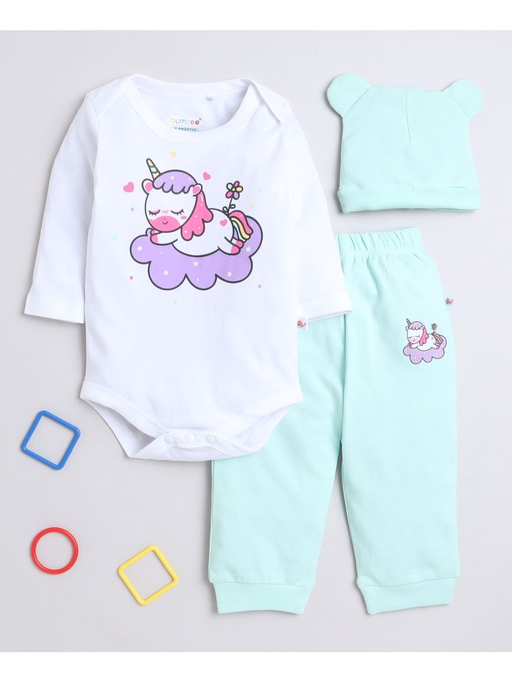     			BUMZEE Pack of 1 Baby Girls Cotton Bodysuit & Jogger Set ( Mint Green )