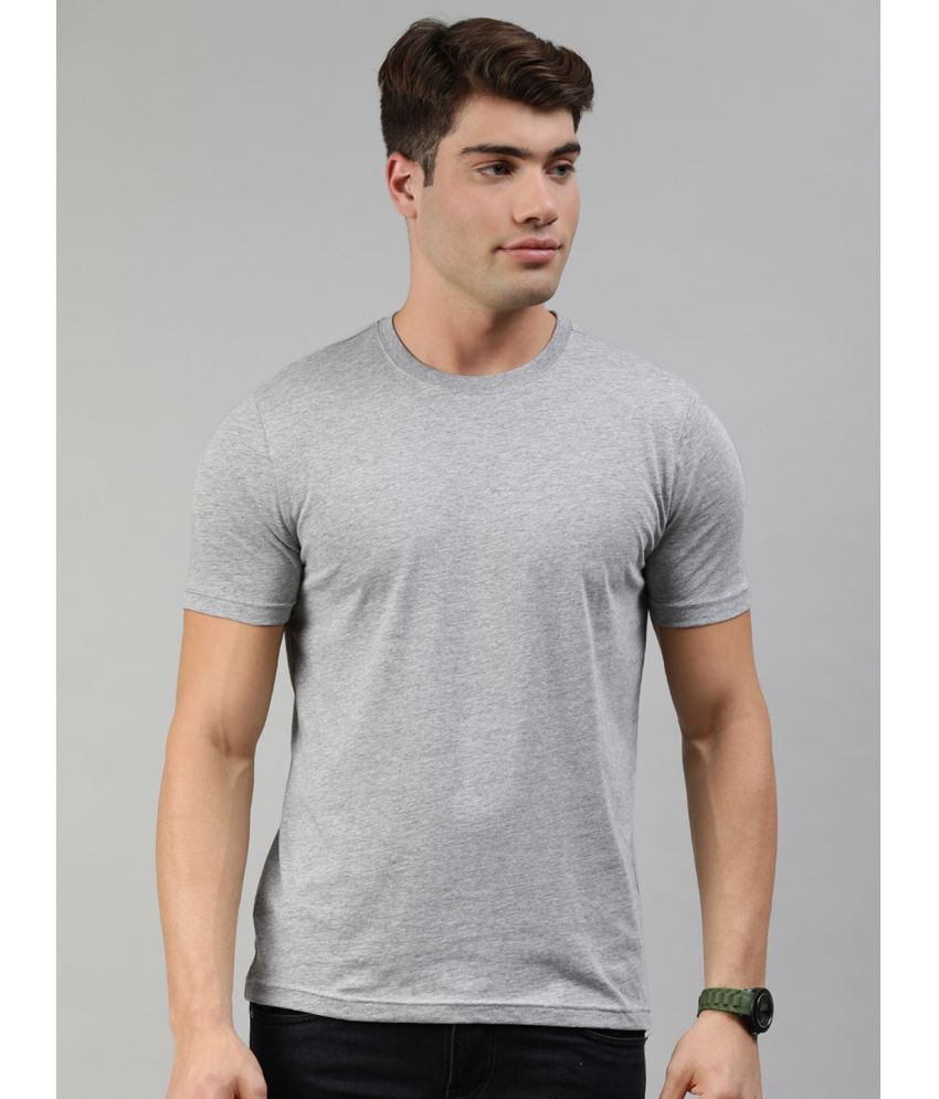     			Huetrap Pack of 1 Cotton Regular Fit Men's T-Shirt ( Grey )