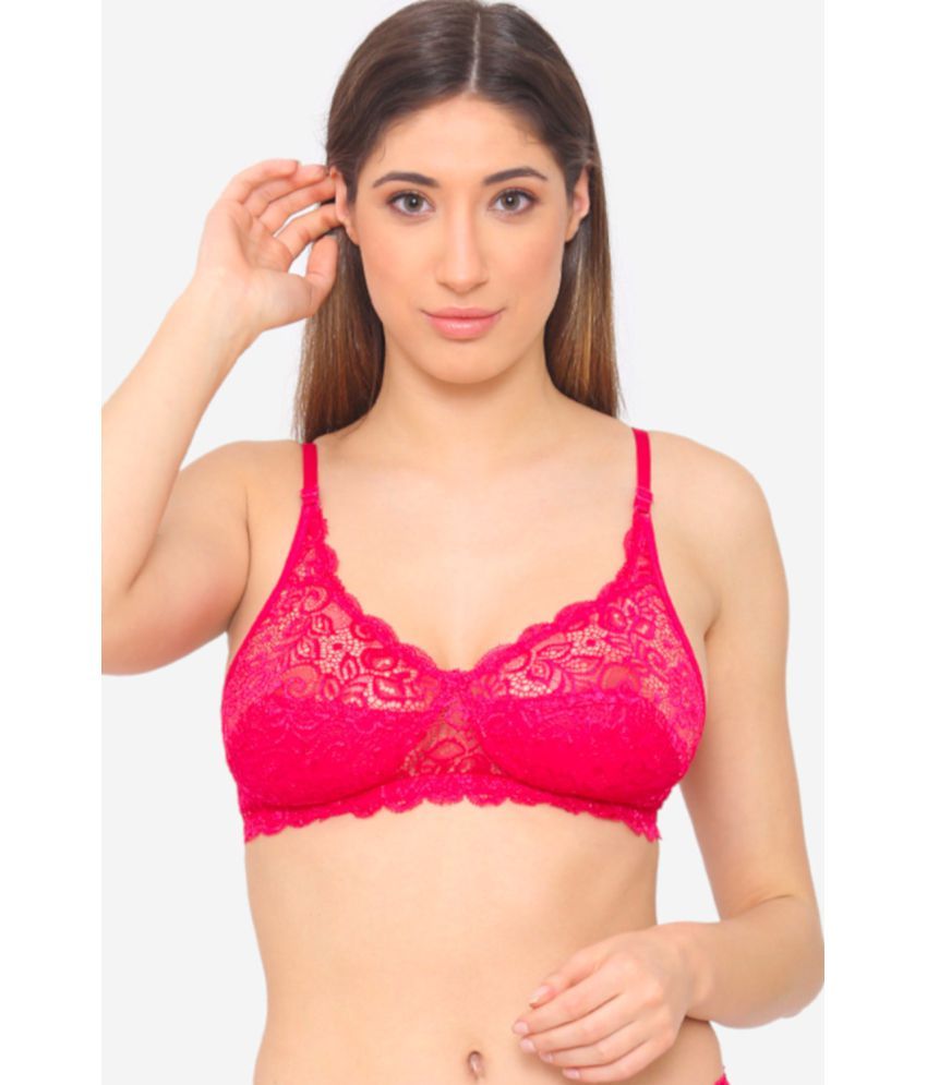     			N-Gal Cotton Blend Non Padded Women's Bralette Bra ( Magenta )