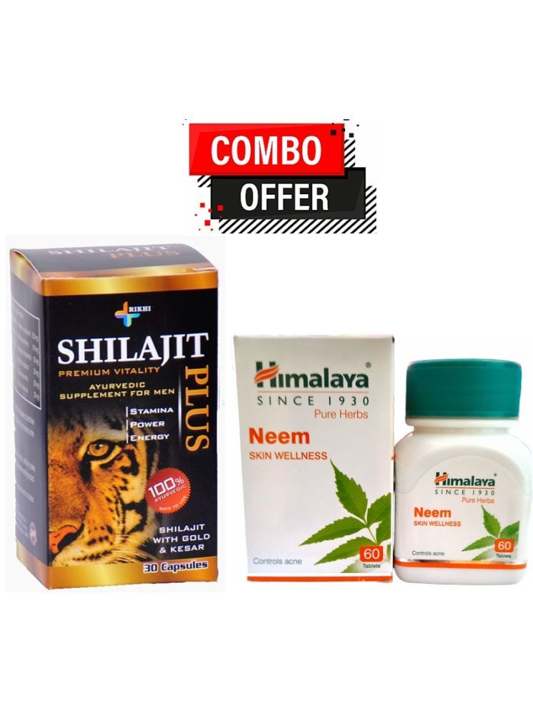     			Rikhi Shilajit Plus Capsule 30 no.s & Himalaya Neem Skin Wellness 60 Tablets Pack Of 1