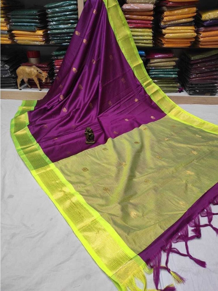     			VEERAIVA Pack of 1 Cotton Silk Woven Saree With Blouse Piece ( Multicolor9 )