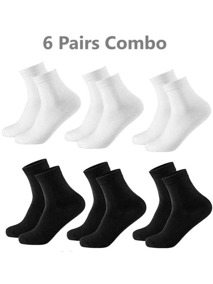     			Aiden's Collection Cotton Men's Solid White Ankle Length Socks ( Pack of 6 )