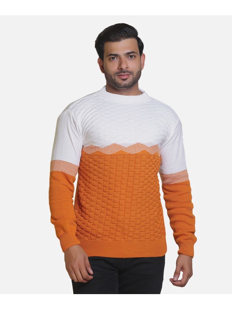     			HeteShe Cotton Round Neck Men's Full Sleeves Pullover Sweater - Rust ( Pack of 1 )