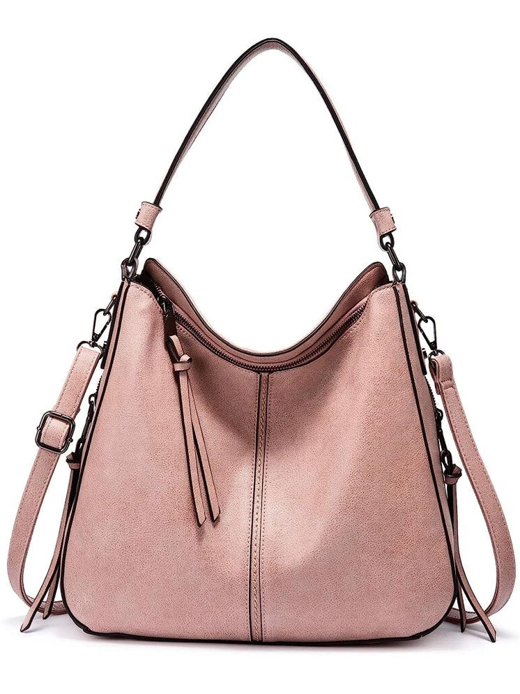     			SAKWOODS Pink PU Shoulder Bag