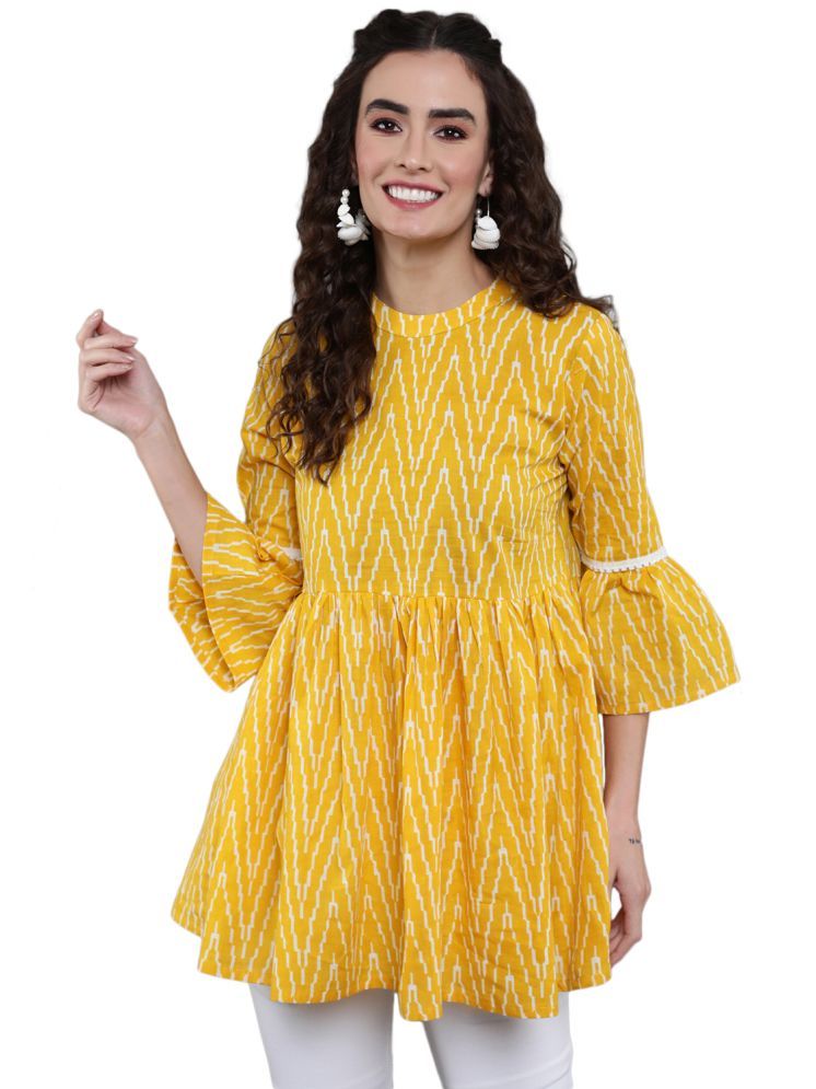     			Antaran Yellow Cotton Women's Tunic ( Pack of 1 )