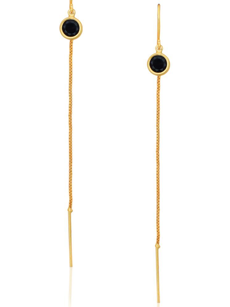     			Drashti Collection Black Ear Chain Earrings ( Pack of 1 )