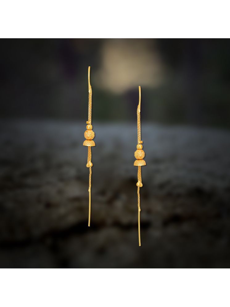     			Drashti Collection Golden Jhumki Earrings ( Pack of 1 )