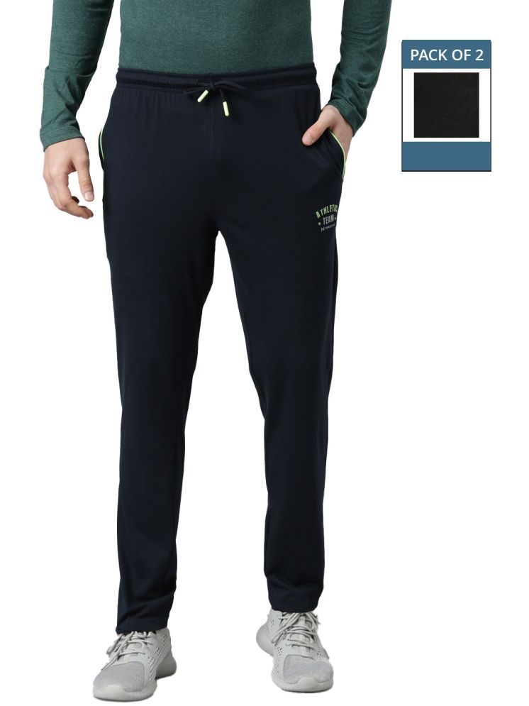     			Force NXT Navy Blue Cotton Men's Trackpants ( Pack of 2 )