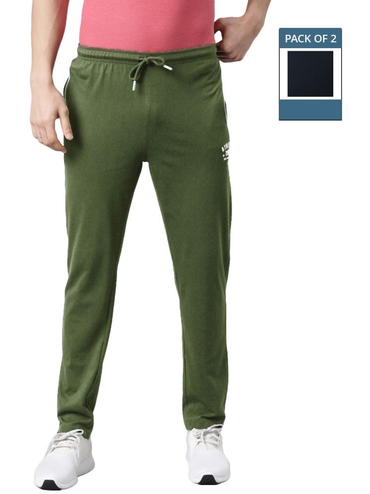     			Force NXT Navy Cotton Men's Trackpants ( Pack of 2 )