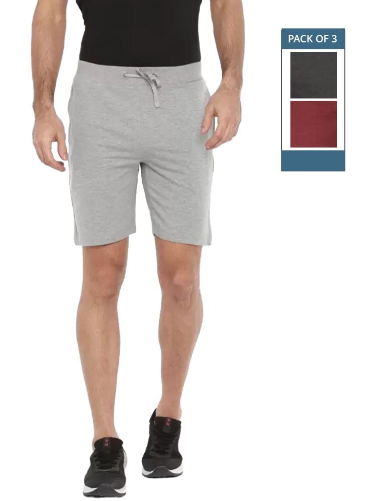     			Force NXT Red Cotton Men's Shorts ( Pack of 3 )