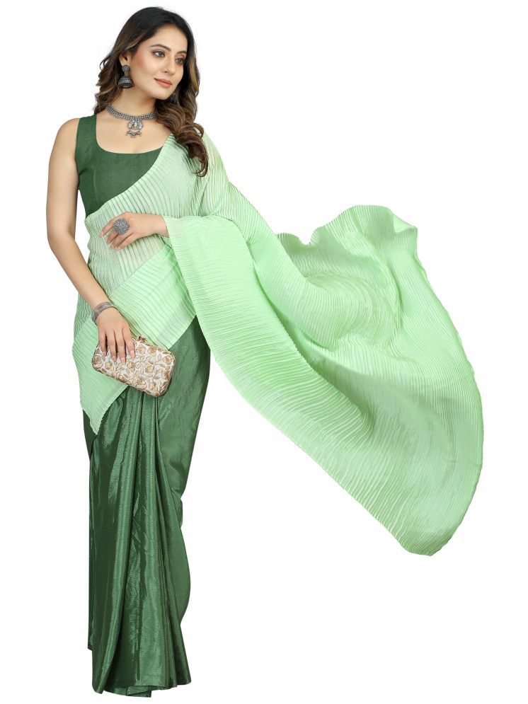     			Sidhidata Synthetic Self Design Saree With Blouse Piece - Light Green ( Pack of 1 )