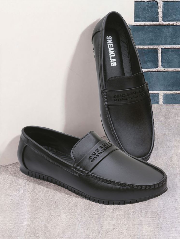     			Sneaklab Retro-01_Black Black Men's Slip-on Shoes