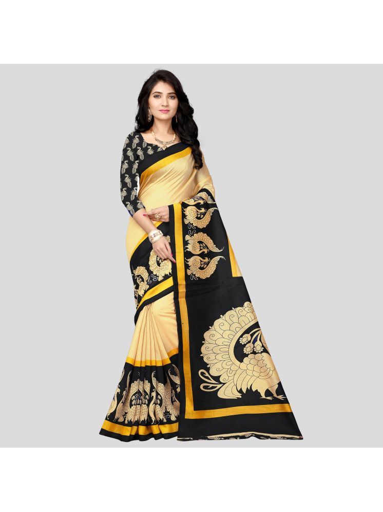     			THE PRIVATE LABLE Cotton Blend Printed Saree Without Blouse Piece - Multicolor ( Pack of 1 )