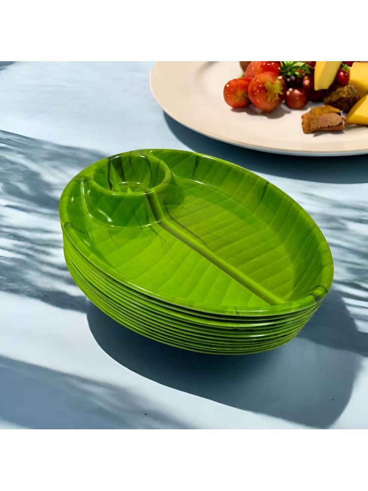     			kitchrox 12 Pcs Melamine Dark Green Platter