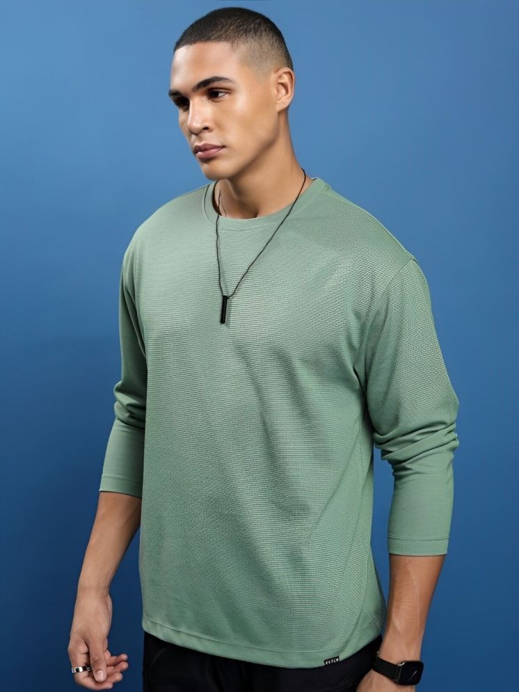     			plusperfaction Cotton Blend Regular Fit Solid Full Sleeves Men's Round T-Shirt - Mint Green ( Pack of 1 )