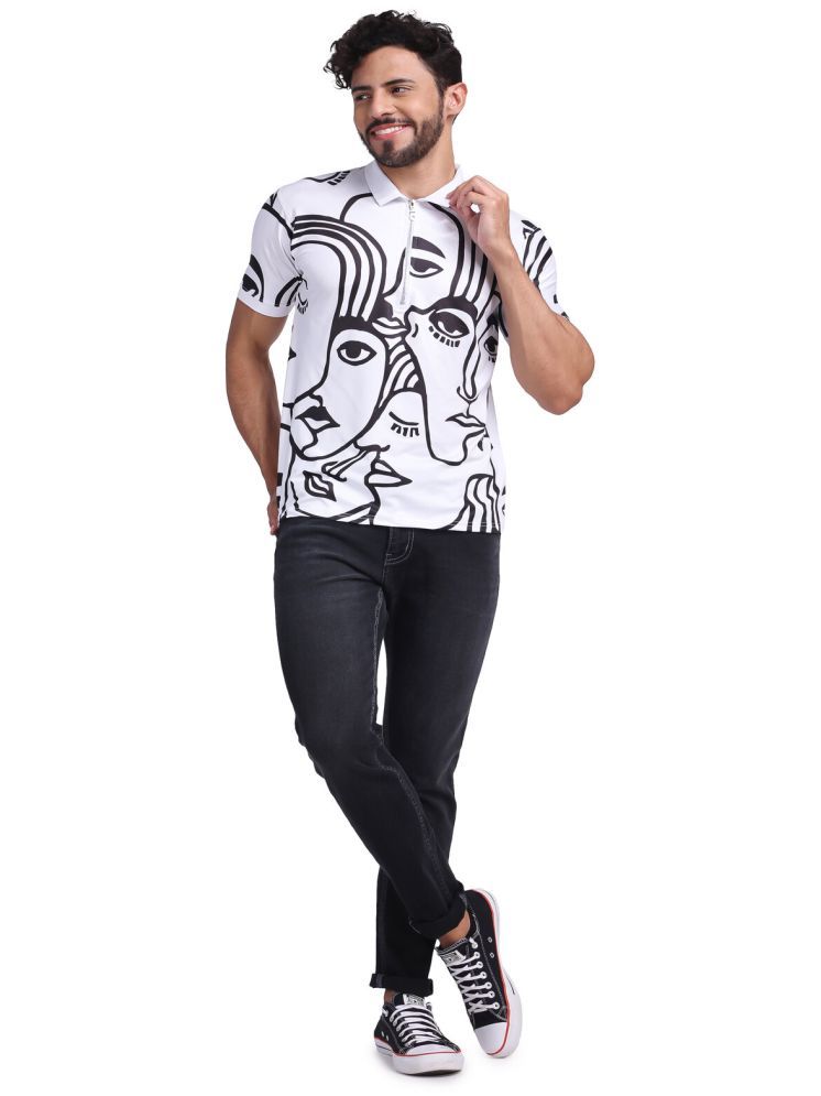     			yellow tree Polyester Regular Fit Printed Half Sleeves Men's Polo T Shirt - Black ( Pack of 1 )