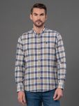 Red Tape Cotton Blend Regular Fit Checks Full Sleeves Men's Casual Shirt - Navy ( Pack of 1 )