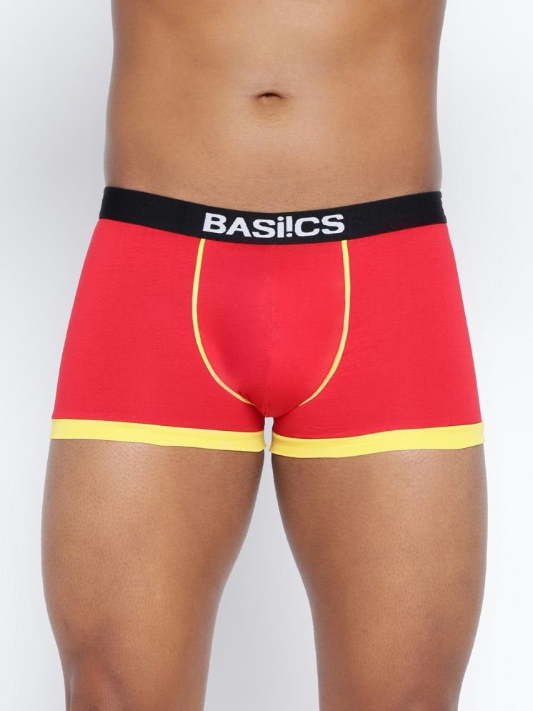     			BASIICS By La Intimo Cotton Blend Men's Trunks ( Red )