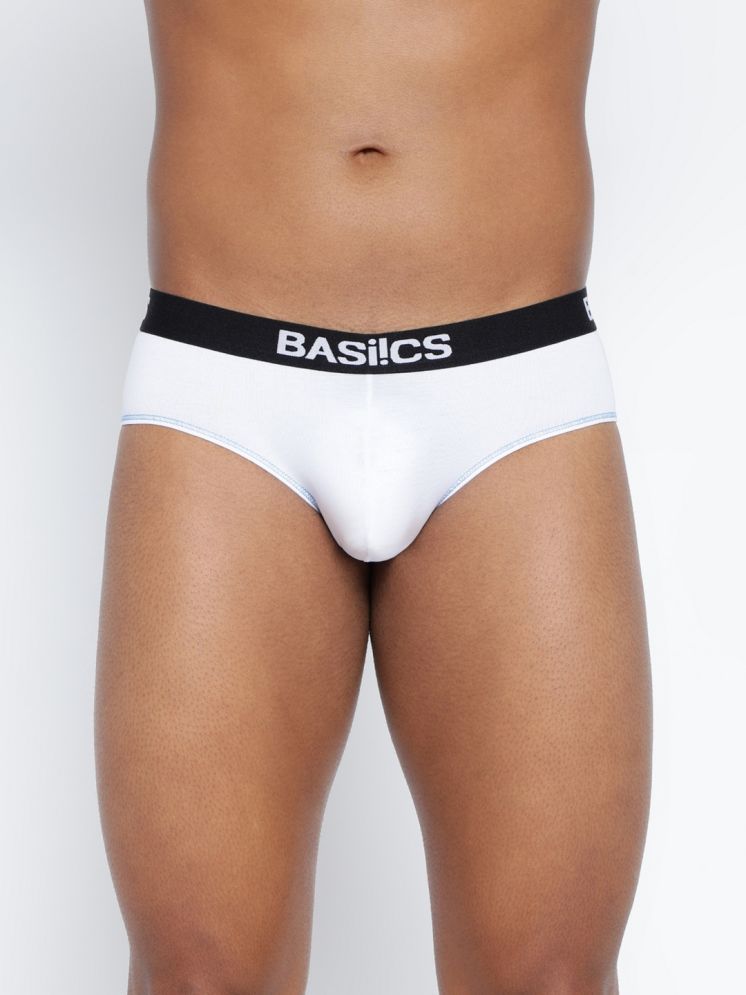     			BASIICS By La Intimo Cotton Blend Men's Briefs ( White )