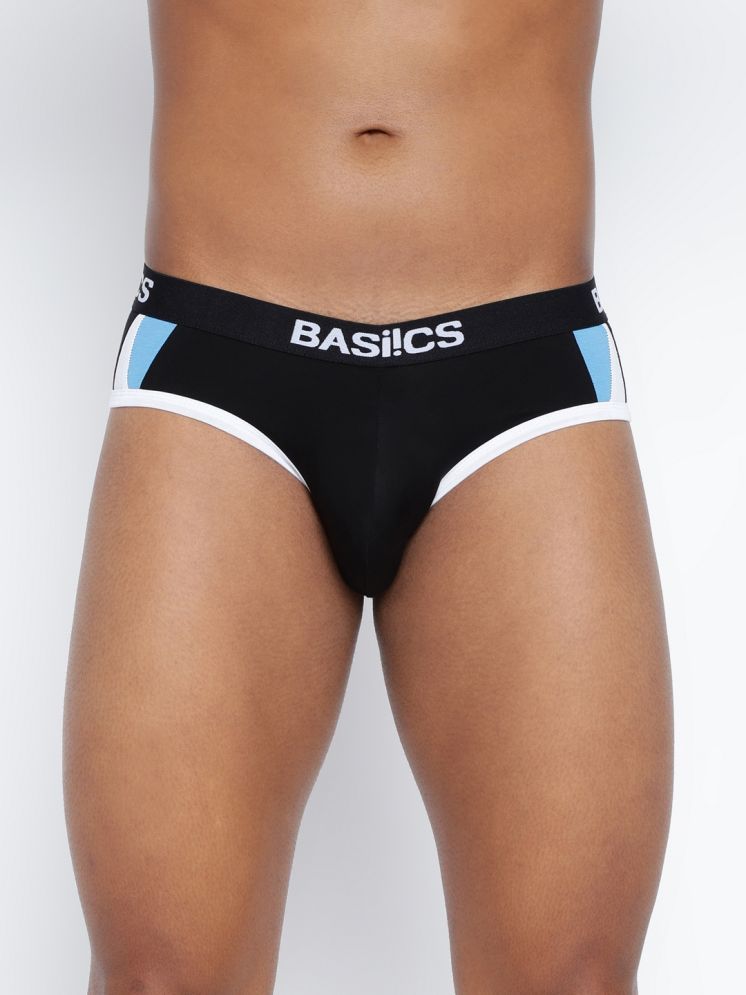     			BASIICS By La Intimo Pack of 1 Cotton Blend Briefs For Men's ( Black )