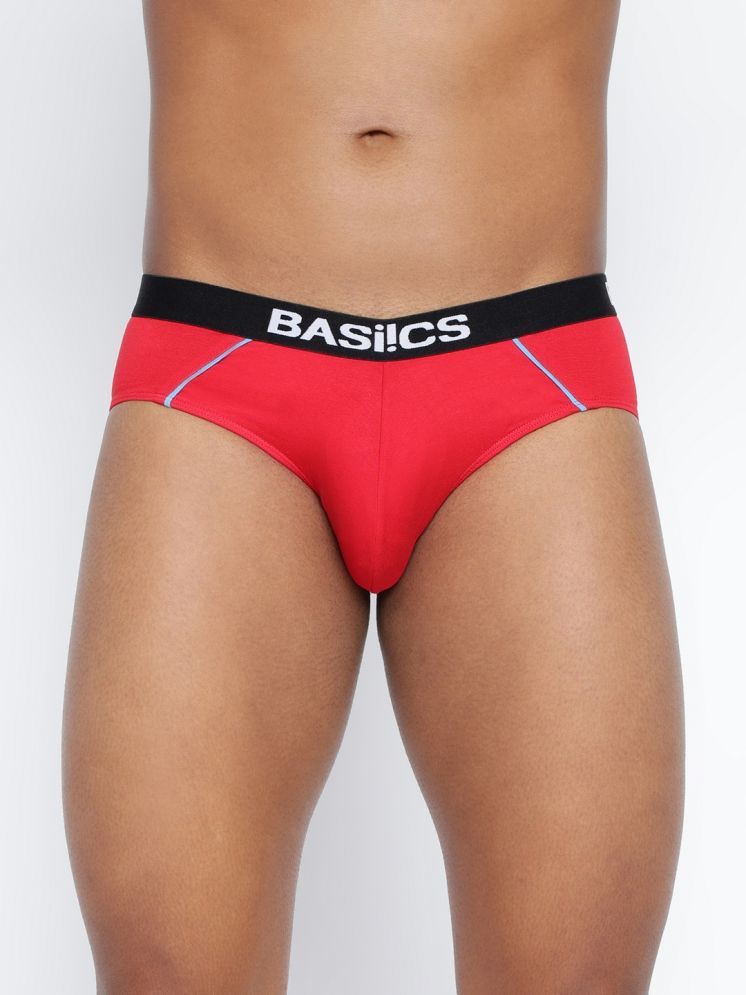     			BASIICS By La Intimo Pack of 1 Cotton Blend Men's Briefs ( Red )