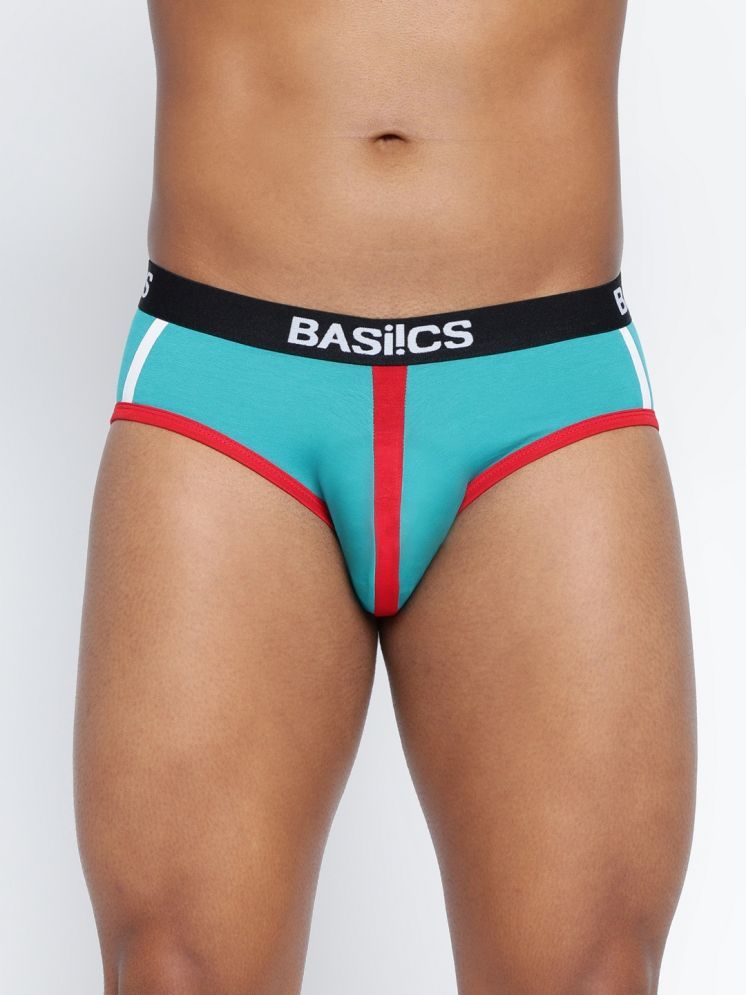     			BASIICS By La Intimo Pack of 1 Cotton Blend Briefs For Men's ( Teal )