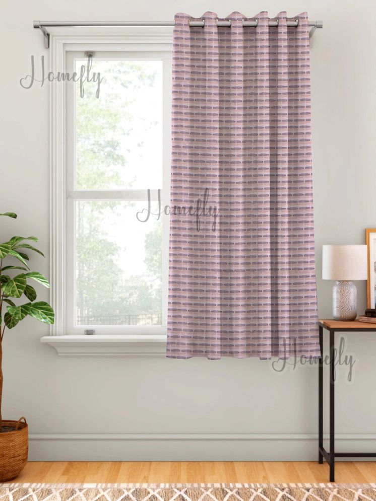     			HOMEFLY Horizontal Striped Room Darkening Eyelet Curtain 5 ft ( Pack of 1 ) - Off White