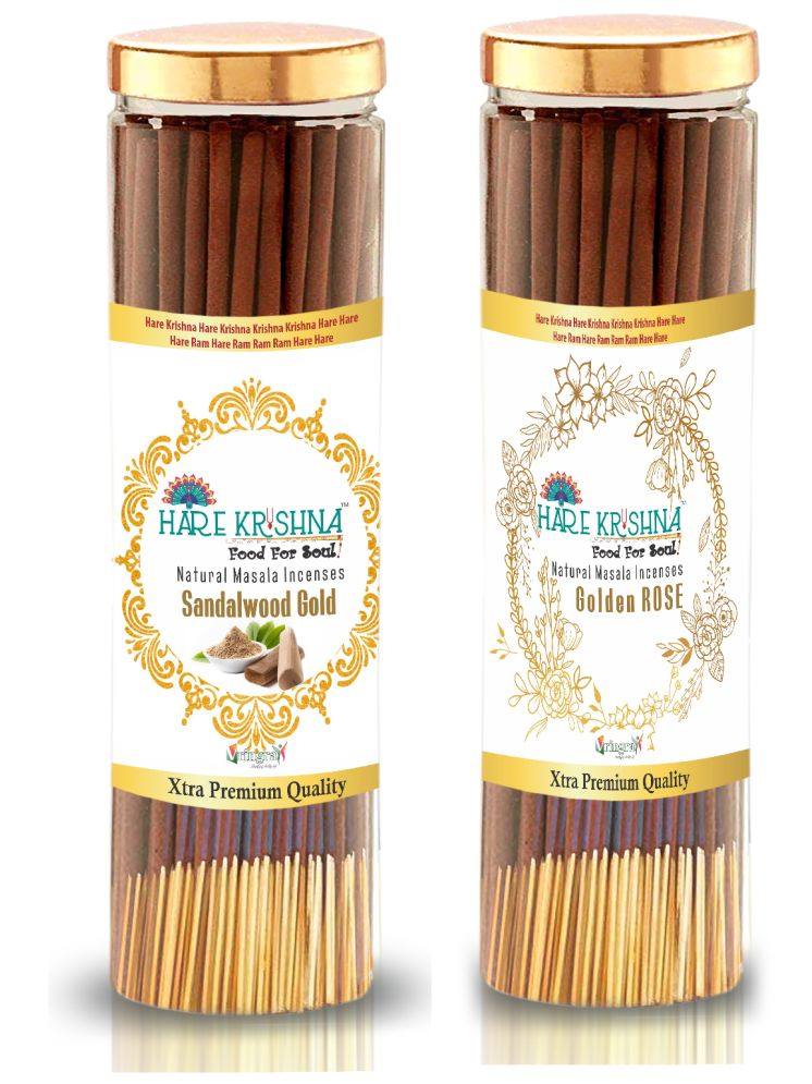     			Hare Krishna Food For Soul Incense Stick Pure Sandal,Rose 200 gm ( Pack of 1 )