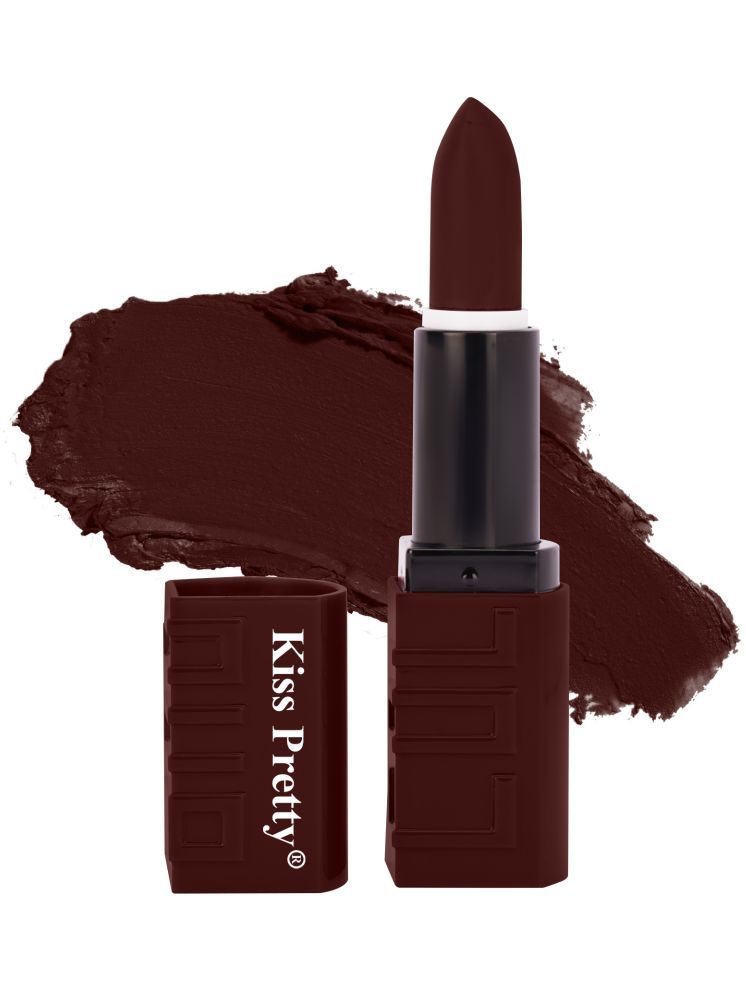     			KISS PRETTY Brown Matte Lipstick 3.5