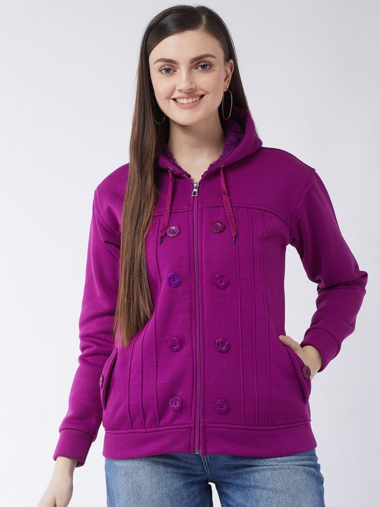     			Pivl - Fleece Purple Hooded Jackets