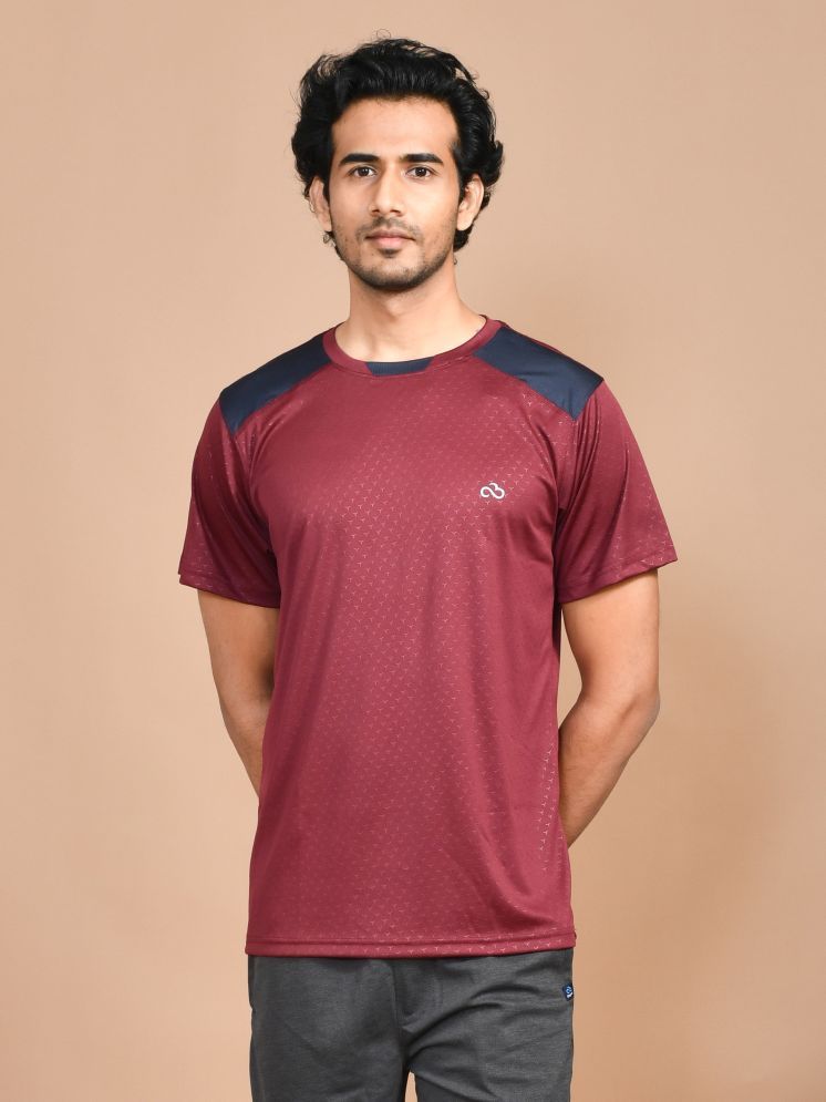     			SKYKNIT Viscose Regular Fit Printed Half Sleeves Men's Round T-Shirt - Maroon ( Pack of 1 )